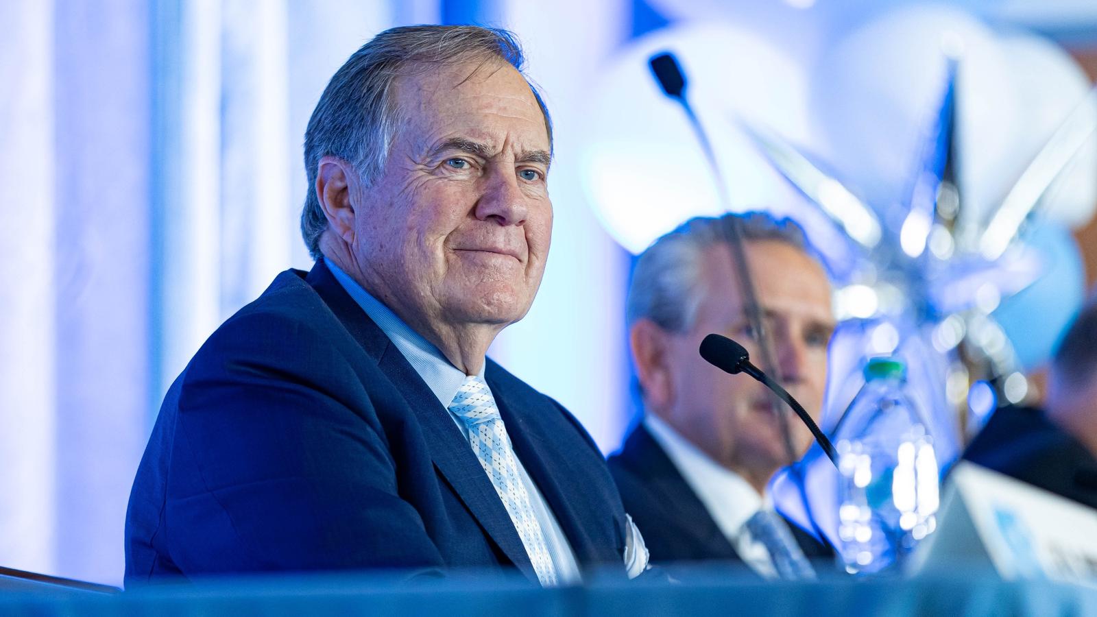 Bill Belichick at his North Carolina introduction. Photo: Anthony Sorbellini / UNC Athletics.