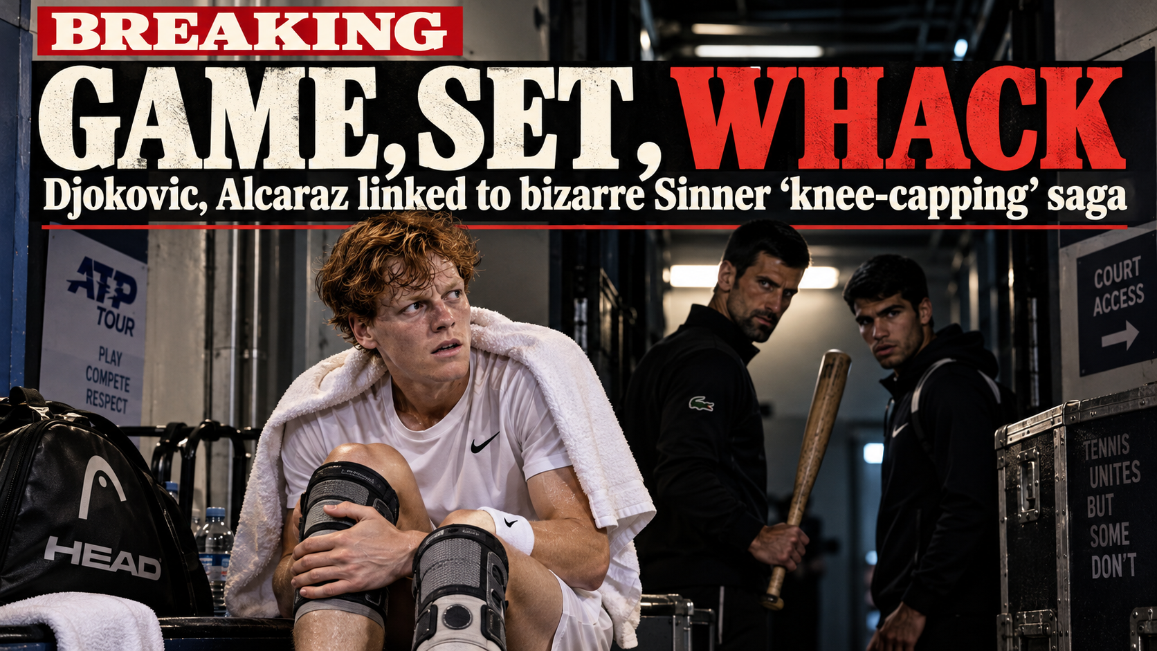 Game, Set, Whack — The Sideline Report’s fictional Tennis Underworld cover.