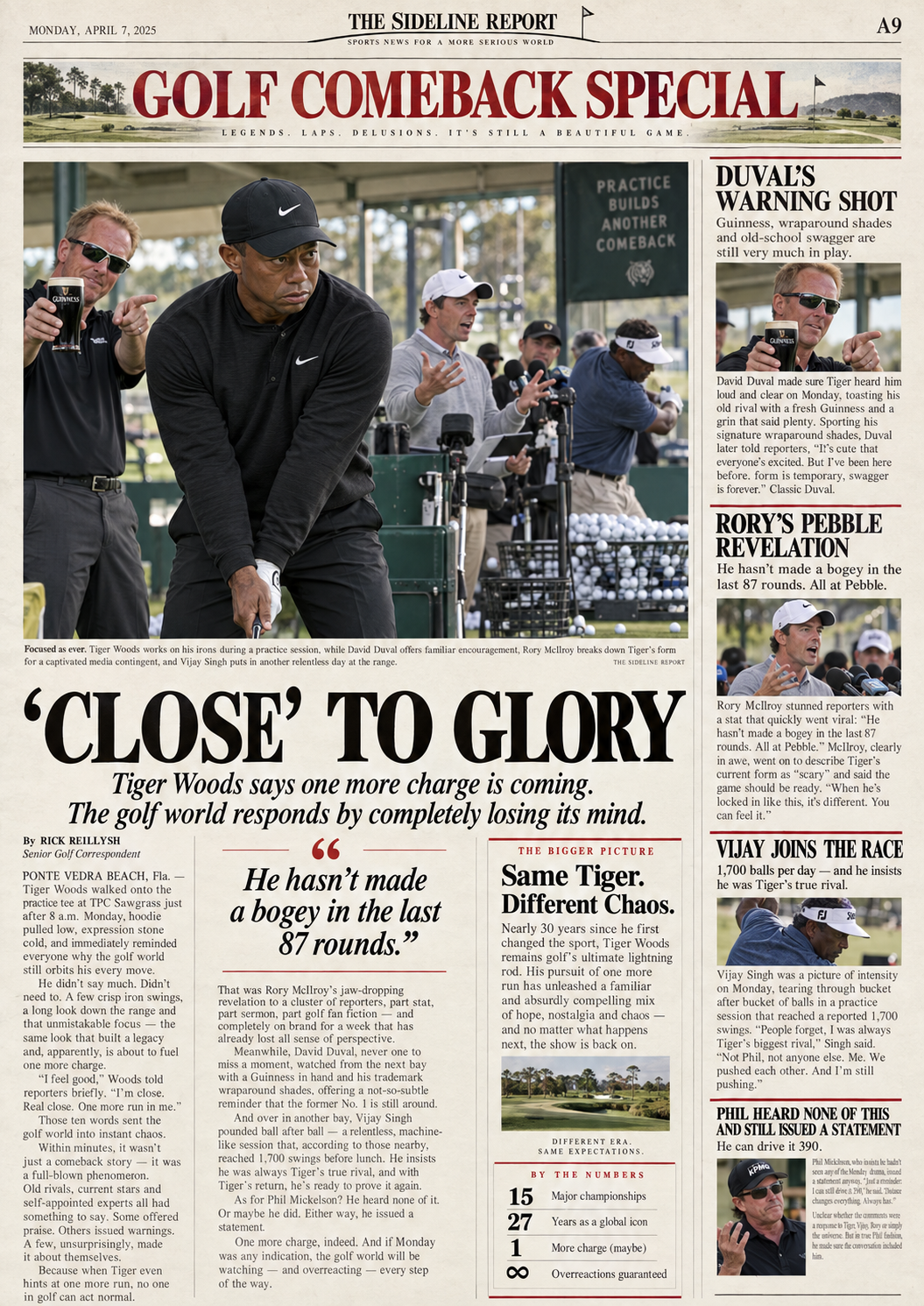 The original Close to Glory newspaper front page