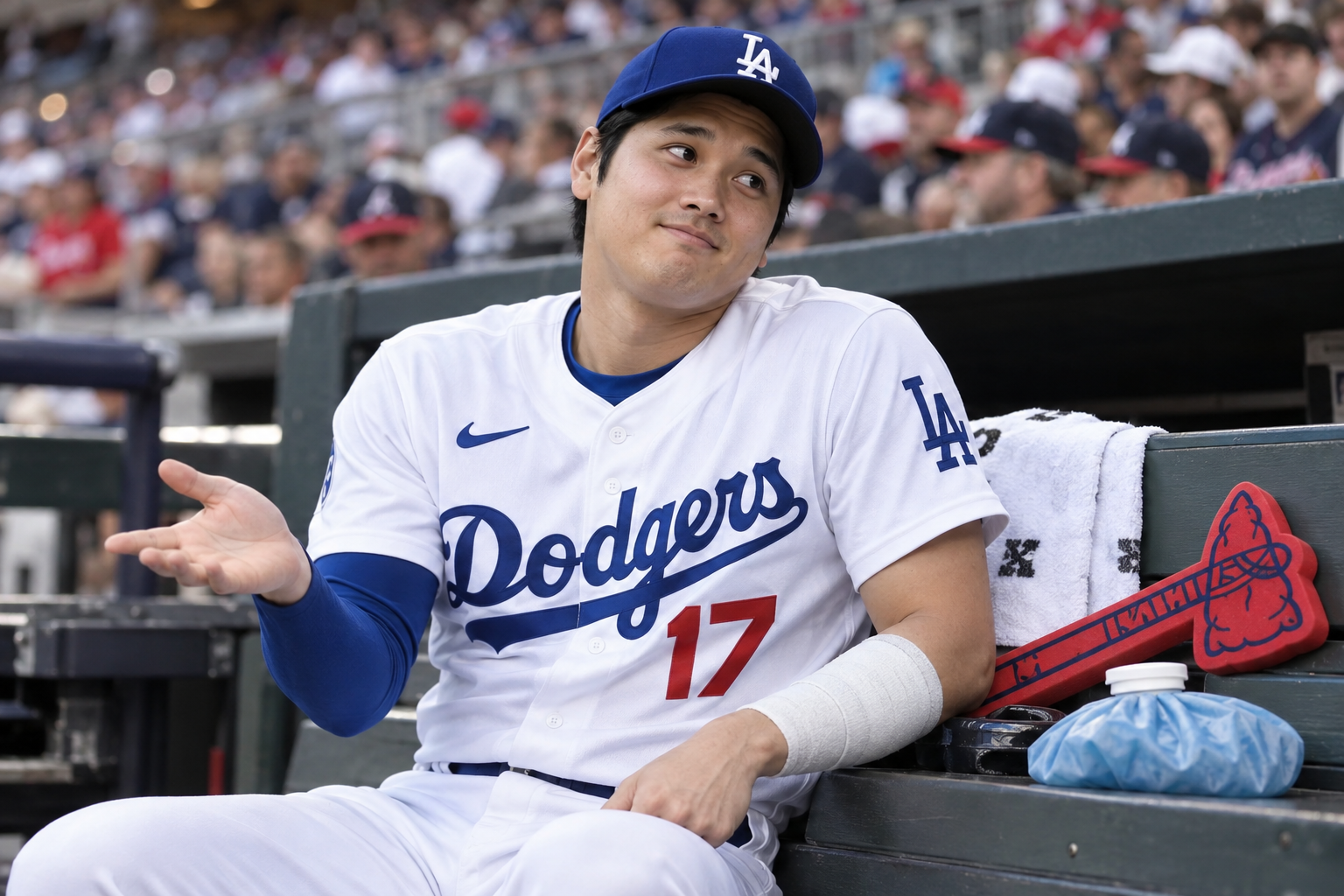 Ohtani day-to-day after being tomahawk chopped